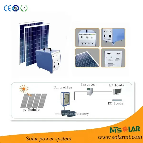 Solar Panels 1kw Solar System/home Solar Panel Kit Include Inverter,battery/solar Energy System Kits For Home